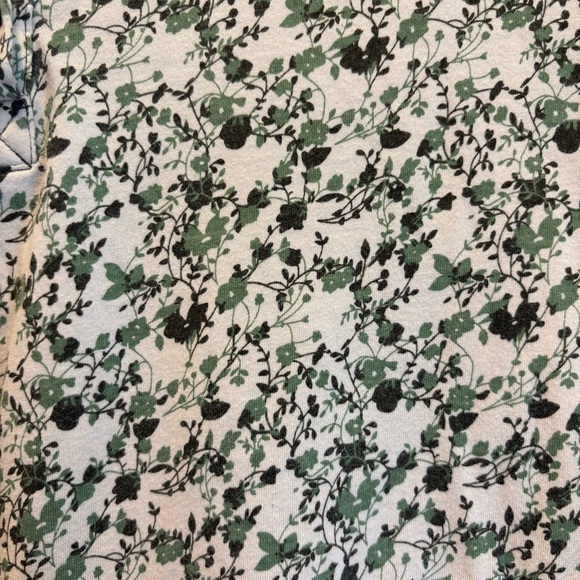 Laura Scott Classic Fit Green Floral Short Sleeve Polo - Size Large - Picture 2 of 5